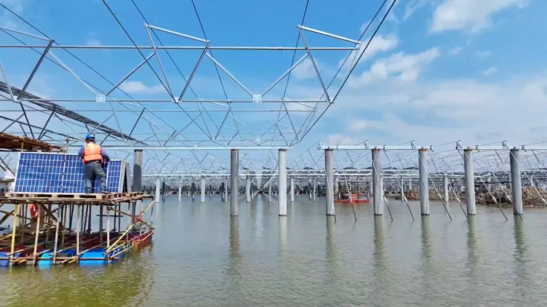 深圳安泰科助力三峡青口盐场项目，柔性支架引领渔光互补新潮流(图2)